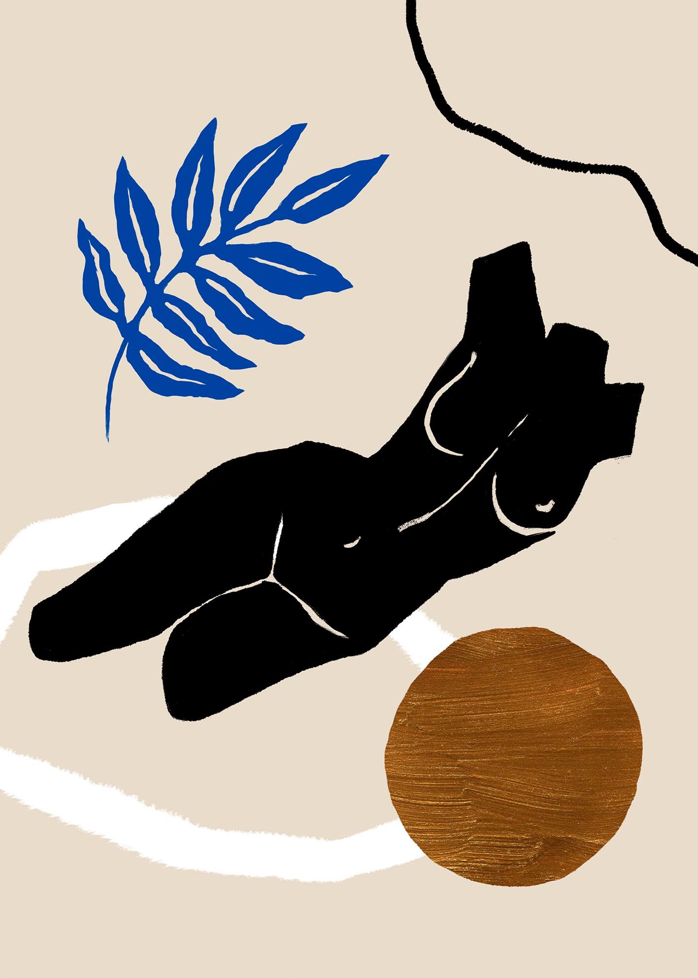 Female Torso II art print showcasing elegant design and fine details, perfect for home decor.