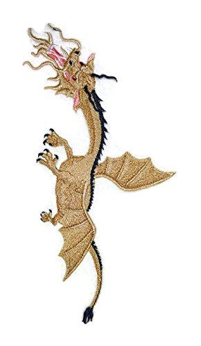 Flying Korean Dragon Embroidery Patch showcasing vibrant colors and intricate design, ideal for iron-on or sew-on applications.