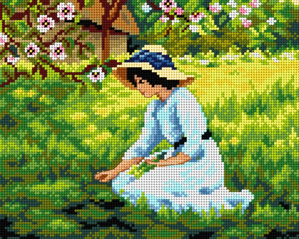 Gobelin canvas featuring Arthur Hacker's design, measuring 24x30 cm, perfect for halfstitch embroidery.