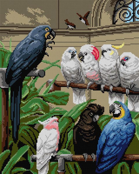 Gobelin canvas for halfstitch featuring a design by Henry Stacy Marks, measuring 40x50 cm, printed on high-quality Zweigart material.