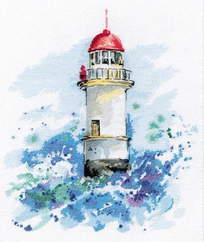 Guiding Star 1002 Counted Cross Stitch Kit featuring Aida canvas, colorful threads, and a needle for crafting.