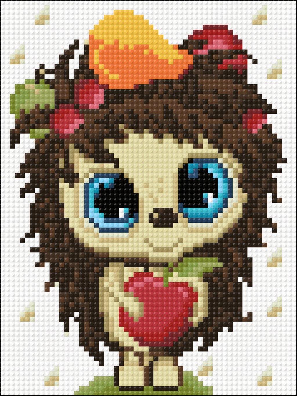 Hedgehog CS2704 Crafting Spark Diamond Painting Kit with tools and pre-sorted acrylic diamonds displayed on a table.