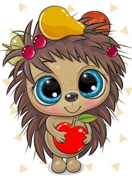 Hedgehog CS2704 Crafting Spark Diamond Painting Kit with tools and pre-sorted acrylic diamonds displayed on a table.