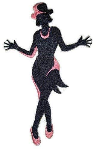 Jazz Silhouette Embroidered Patch featuring intricate design on a cotton base, ideal for iron-on or sew-on applications.