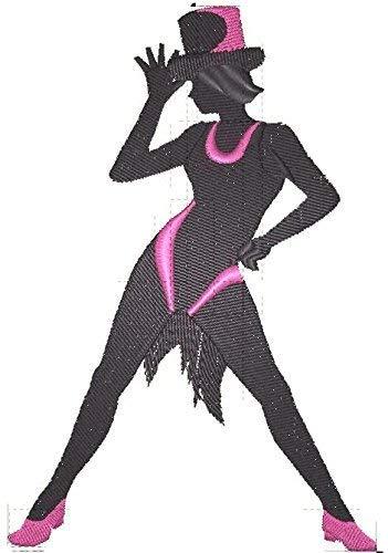 Jazz Silhouette Right Posture embroidered patch showcasing a dancer in motion, perfect for iron-on or sew applications.