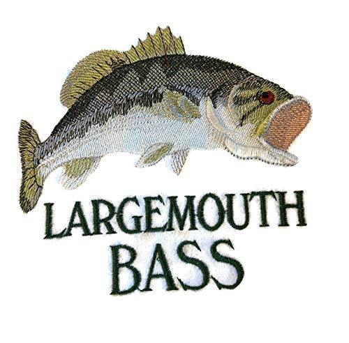 Custom embroidered Largemouth Bass patch with name, showcasing vibrant colors and intricate design, ideal for fishing enthusiasts.