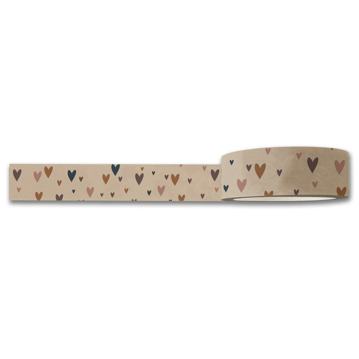 Little Hearts Washi Tape roll featuring a charming heart design, ideal for crafts and stationery projects.