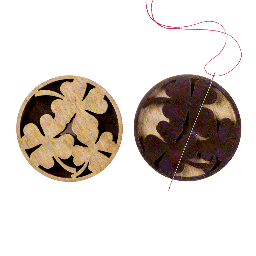 Magnetic double-sided needle holder FLMH-044(W) with strong neodymium magnets, elegantly designed for secure needle fixation.