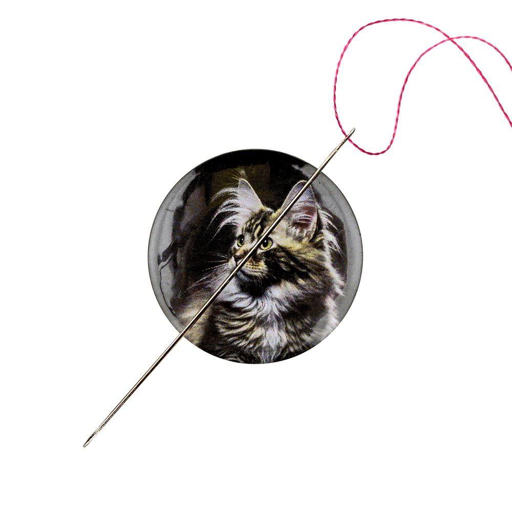 Magnetic Needle Holder FLMH-163(M-1) in bright metal design, showcasing its compact size and strong neodymium magnets.