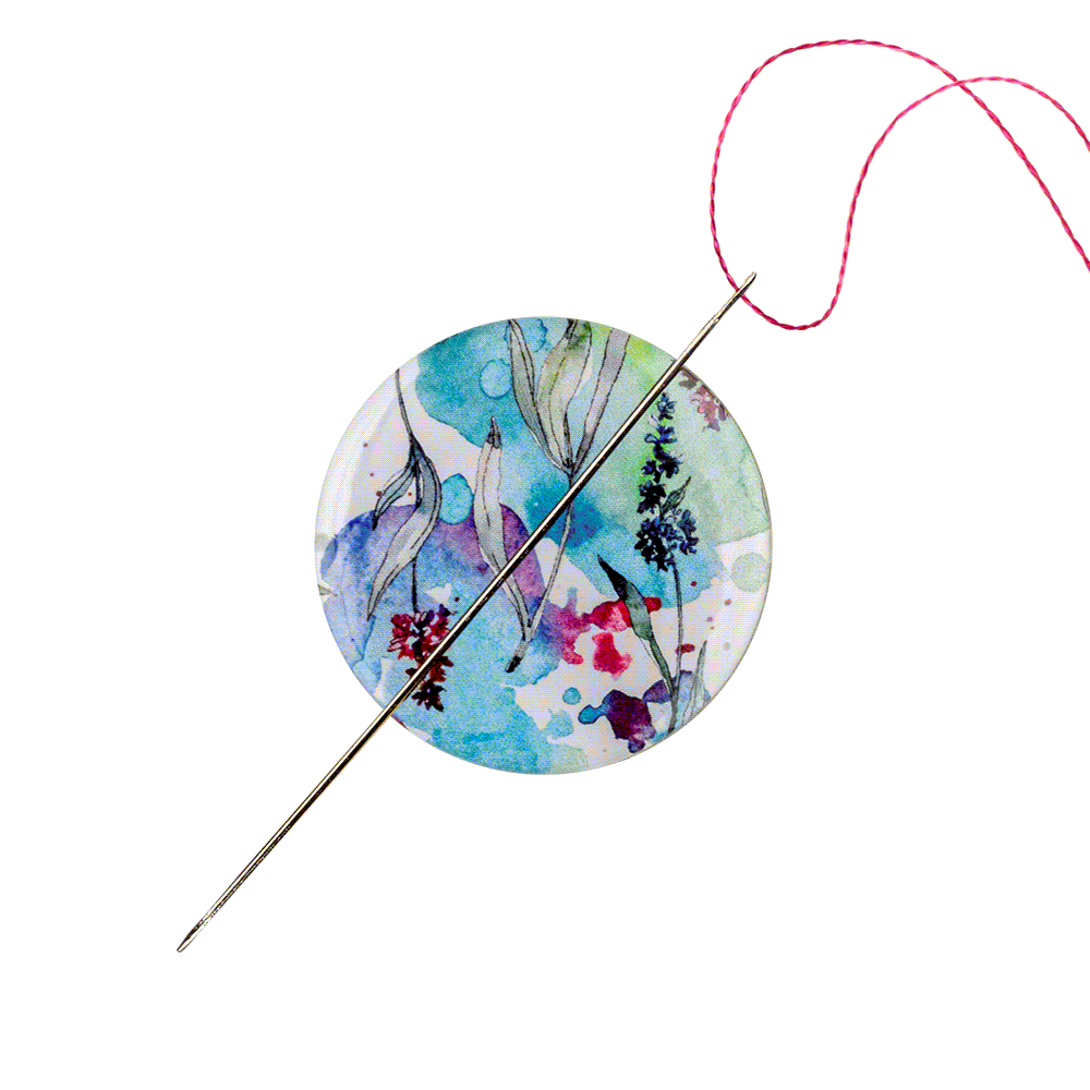 Magnetic Needle Holder FLMH-165(M-1) in bright metal design, showcasing its compact size and strong neodymium magnets.