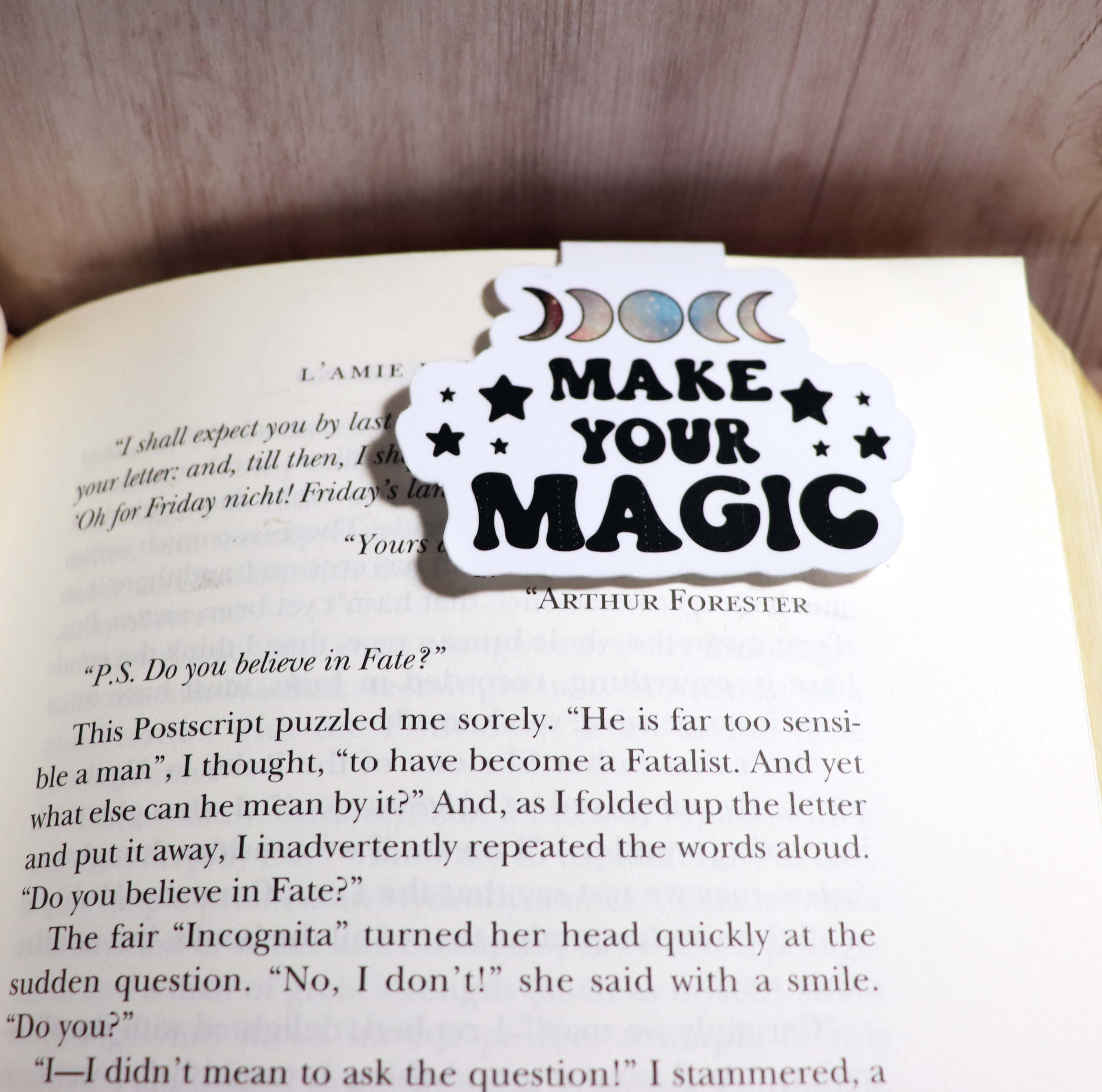 A colorful, handcrafted bookmark featuring strong magnets, designed for durability and functionality, perfect for avid readers.