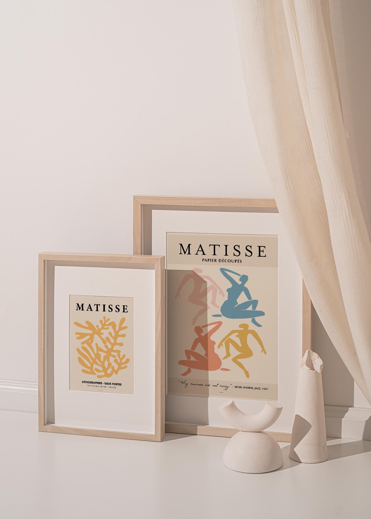 A vibrant art print from the Matisse Nudes collection, showcasing colorful paper cutouts inspired by Henri Matisse's unique artistic style.