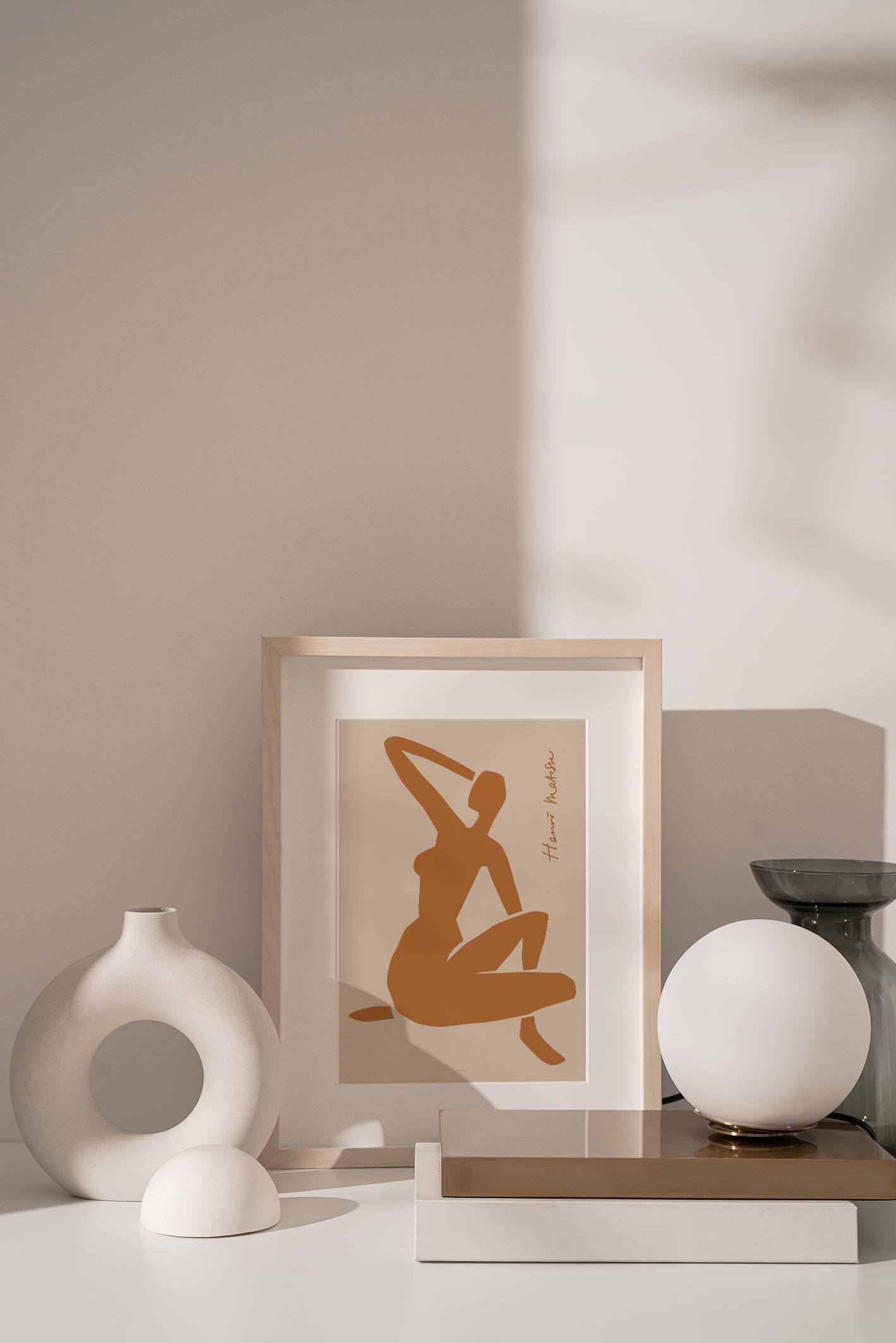 Matisse Terra-Cotta Nude art print featuring vibrant colors and abstract shapes inspired by Henri Matisse's unique artistic style.