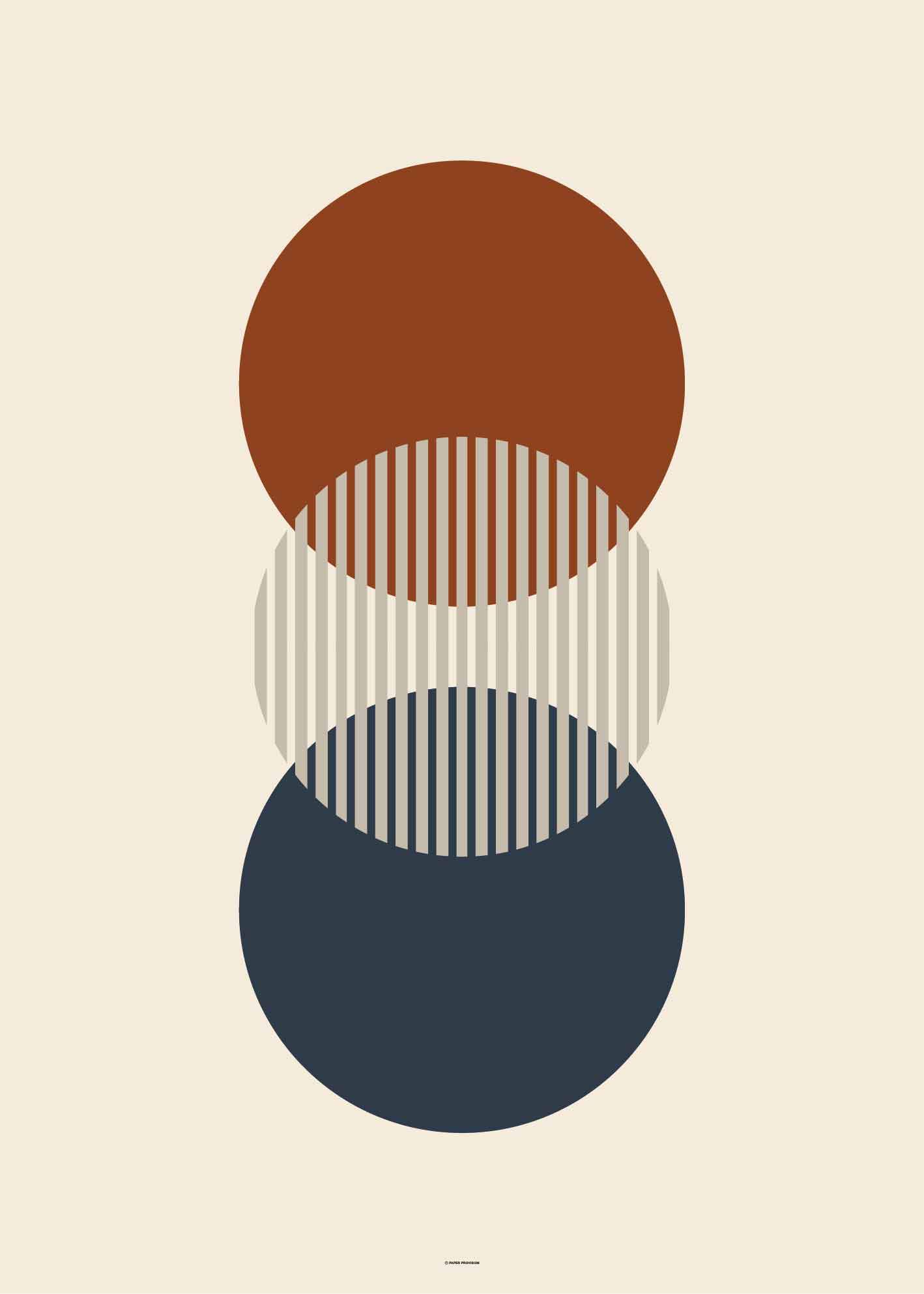 Midcentury Circles Trio artwork featuring vibrant circles on high-quality stock, perfect for modern decor.