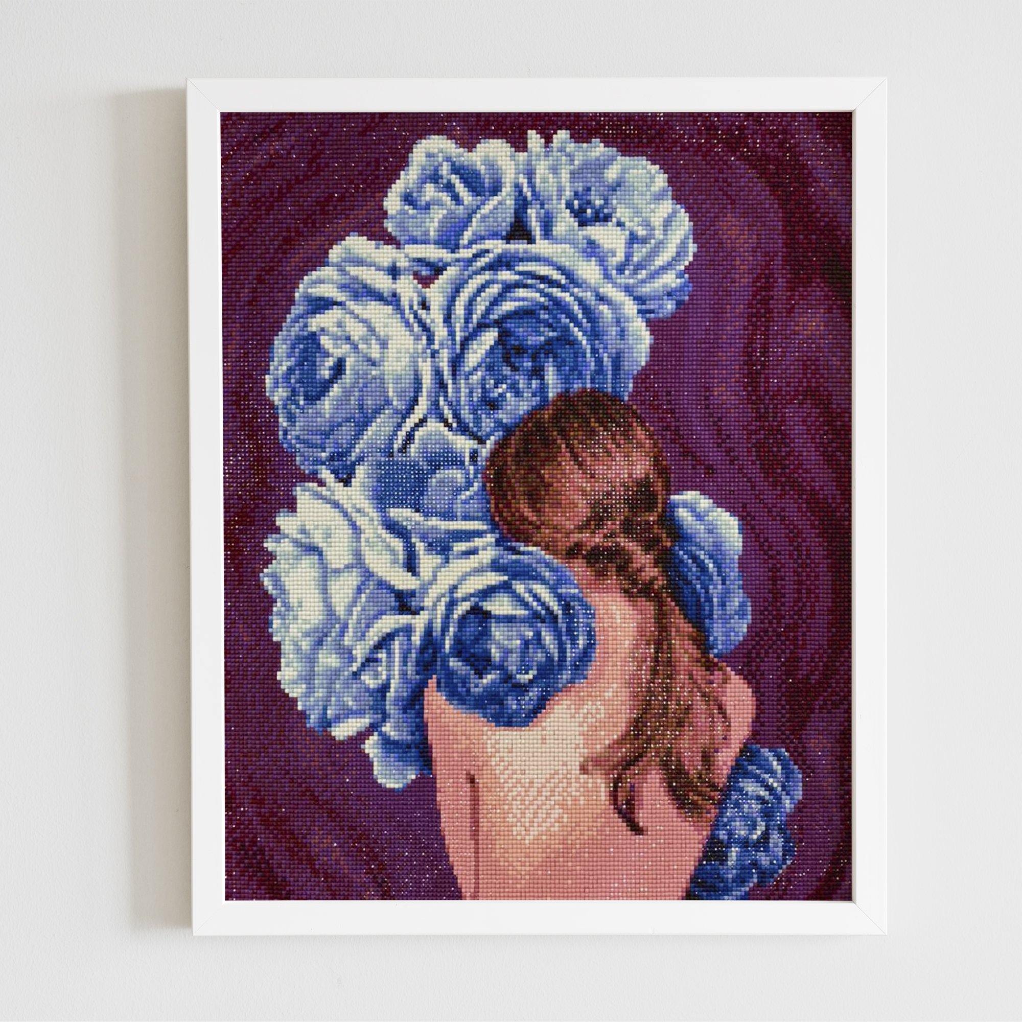 Music of Flowers CS2522 diamond painting kit with colorful square acrylic diamonds and self-adhesive canvas.