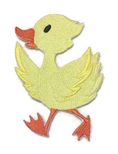 Custom Duck Portrait embroidered patch on a cotton base, showcasing vibrant colors and intricate stitching, ideal for sewing or ironing on garments.