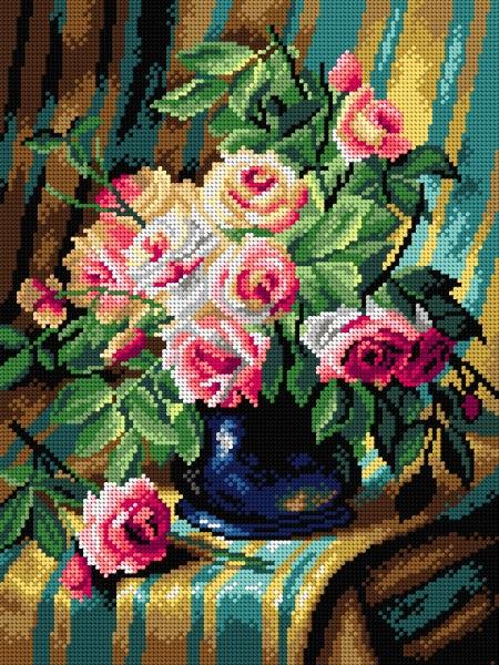 Needlepoint canvas for halfstitch featuring a design by Frans Mortelmans, measuring 30x40 cm, printed on high-quality Zweigart canvas.