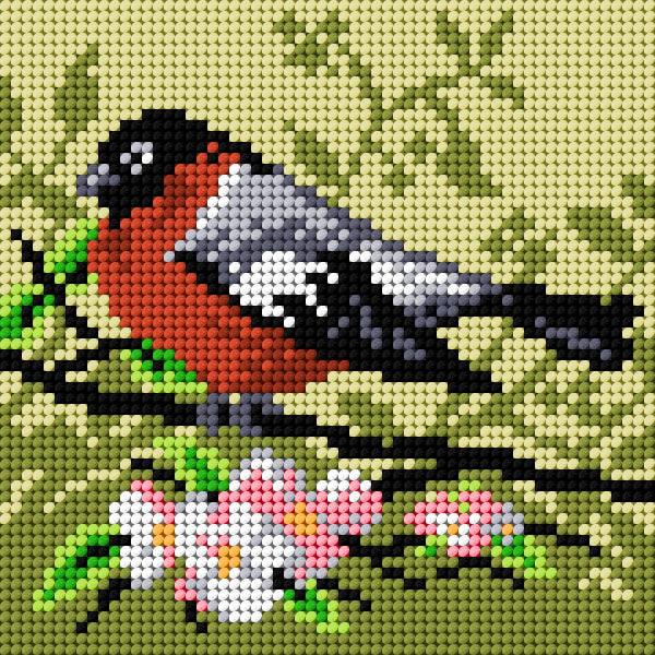 Needlepoint canvas featuring a detailed apple branch design, perfect for halfstitch techniques.