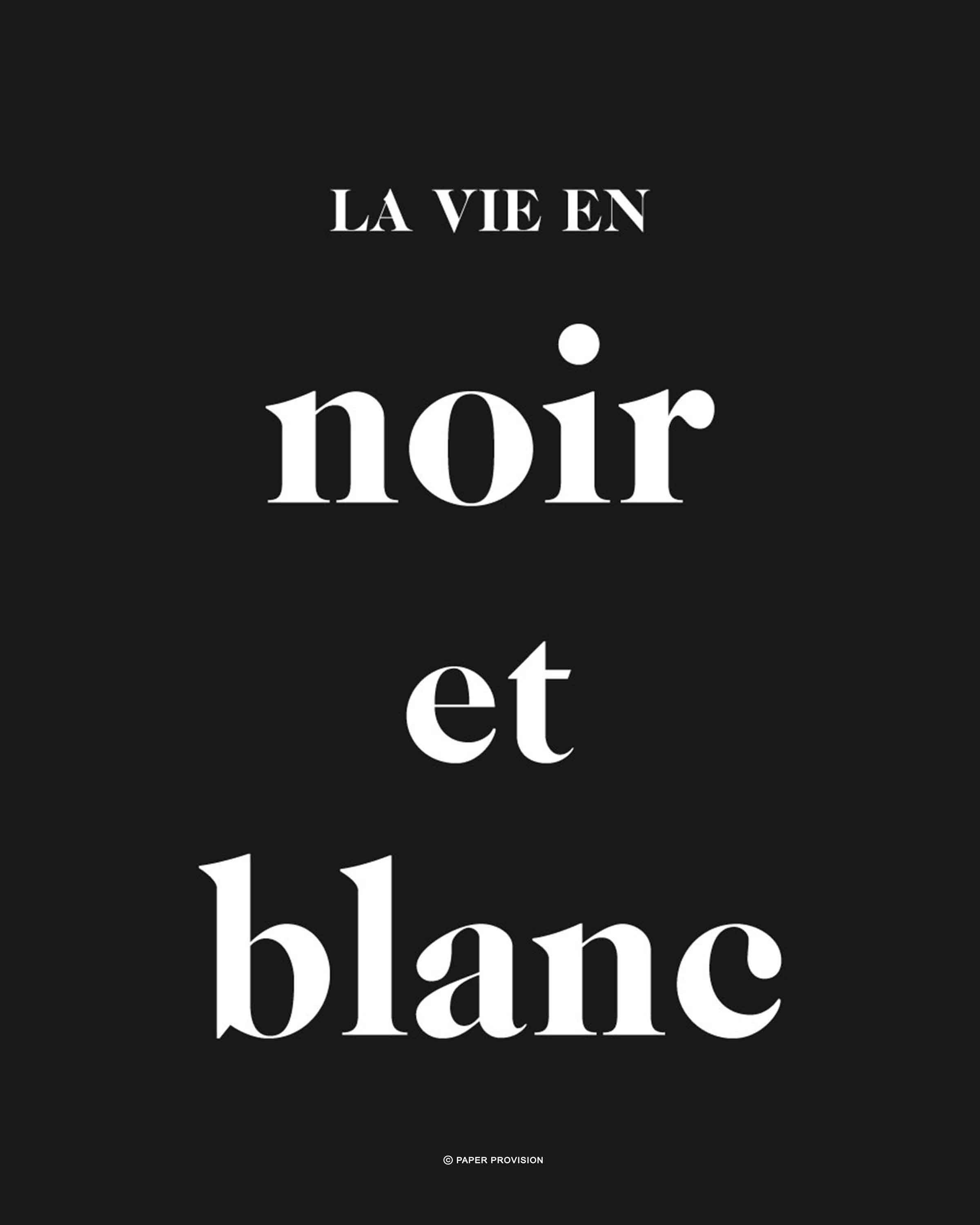 Noir Et Blanc (Noir) art print showcasing elegant monochrome design on high-quality stock.