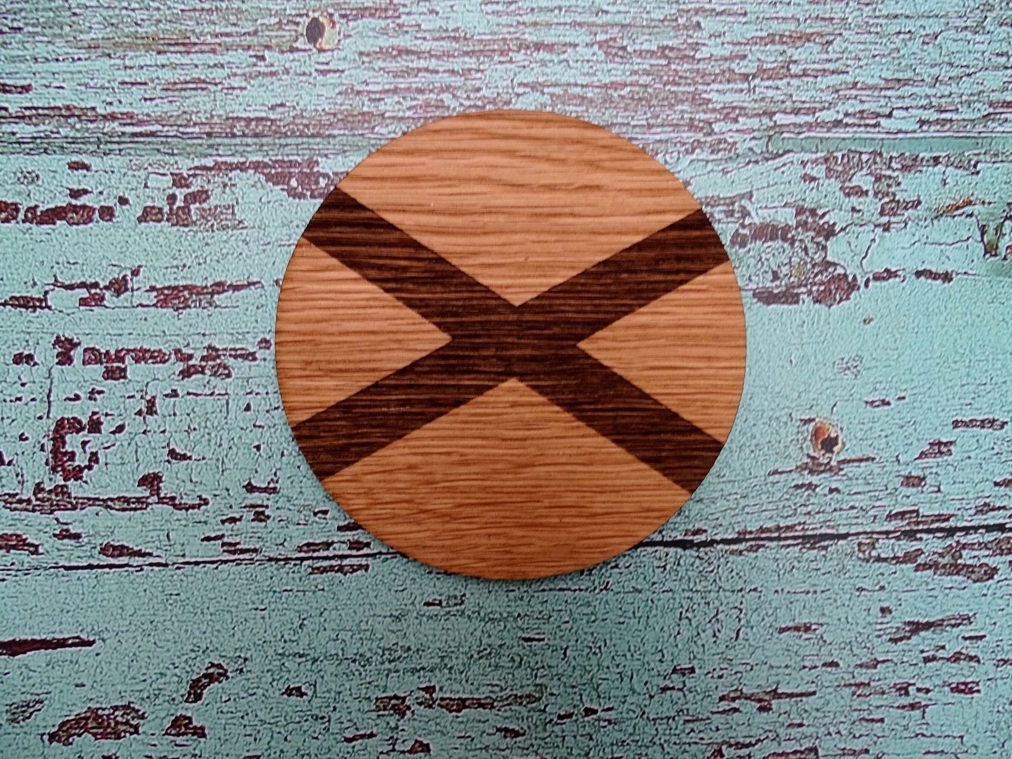 Set of Northern Ireland Coasters made from oak veneered MDF, featuring the Northern Ireland flag engraving.
