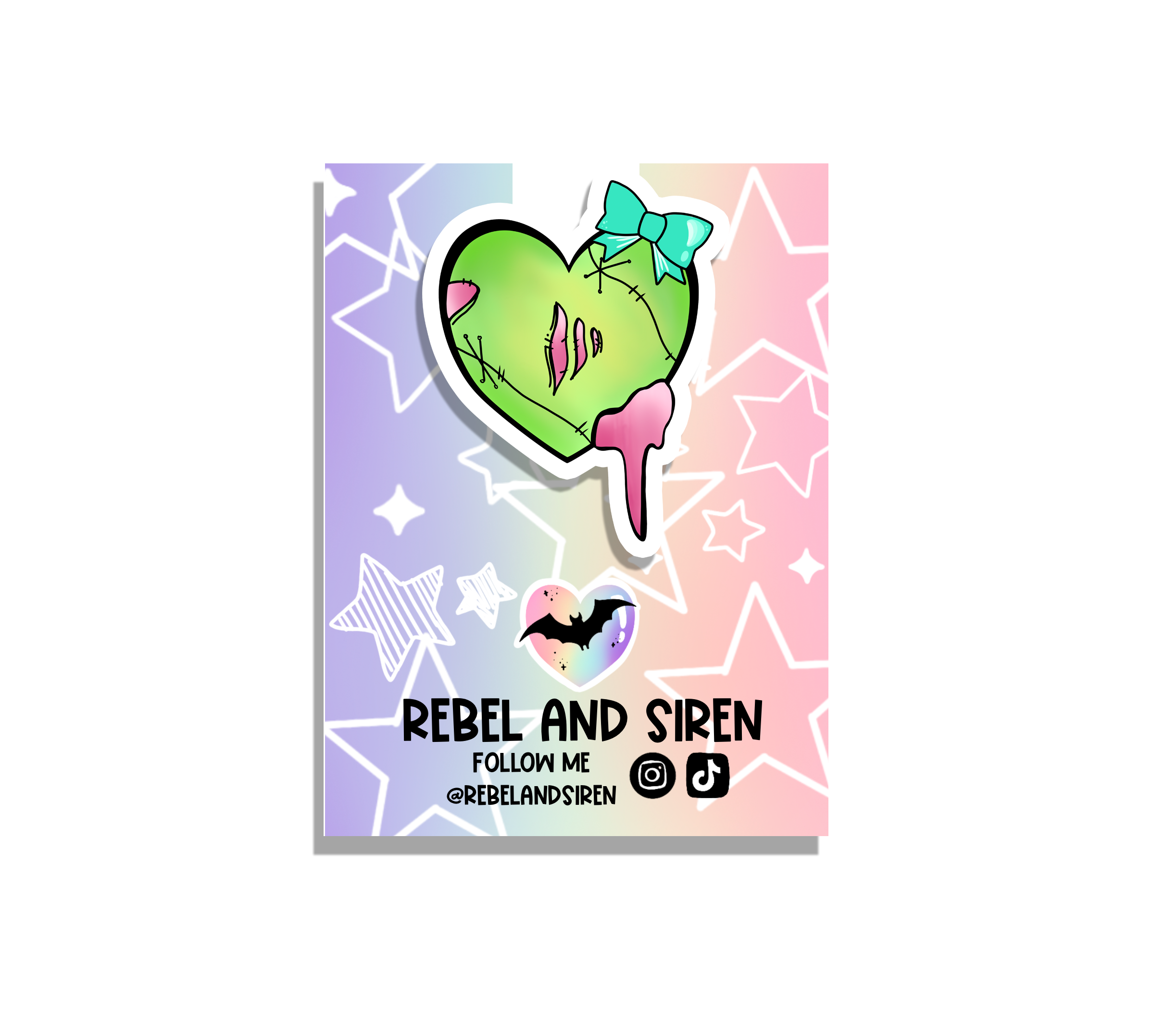 Pastel Goth Zombie Heart Bookmark featuring a unique design with vibrant colors and strong magnets.