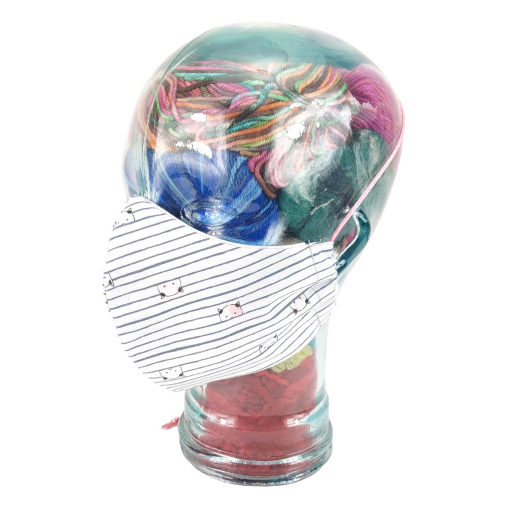 Peeking Pals Face Mask with Pocket, handmade from 100% cotton, featuring a filter pocket and adjustable head harness for a secure fit.