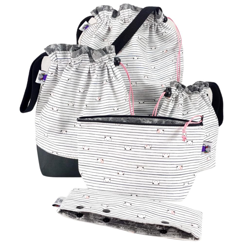 Peeking Pals Face Mask with Pocket, handmade from 100% cotton, featuring a filter pocket and adjustable head harness for a secure fit.