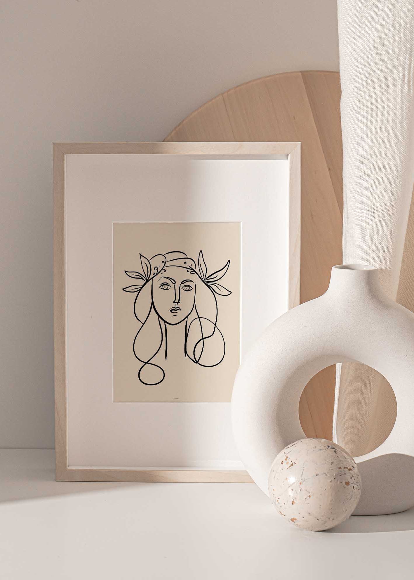 Art print of Picasso Françoise, showcasing vibrant colors and intricate details, perfect for framing.