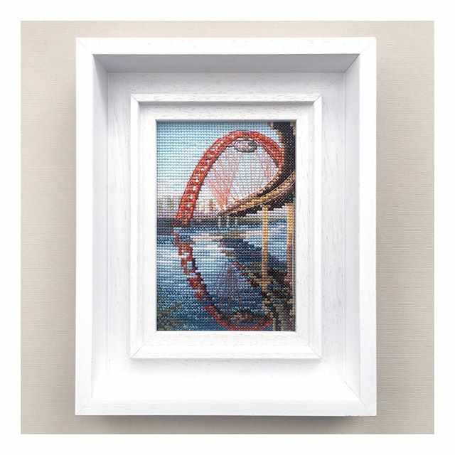 Picturesque Bridge C310 Counted Cross Stitch Kit featuring Aida fabric, DMC threads, and included accessories.