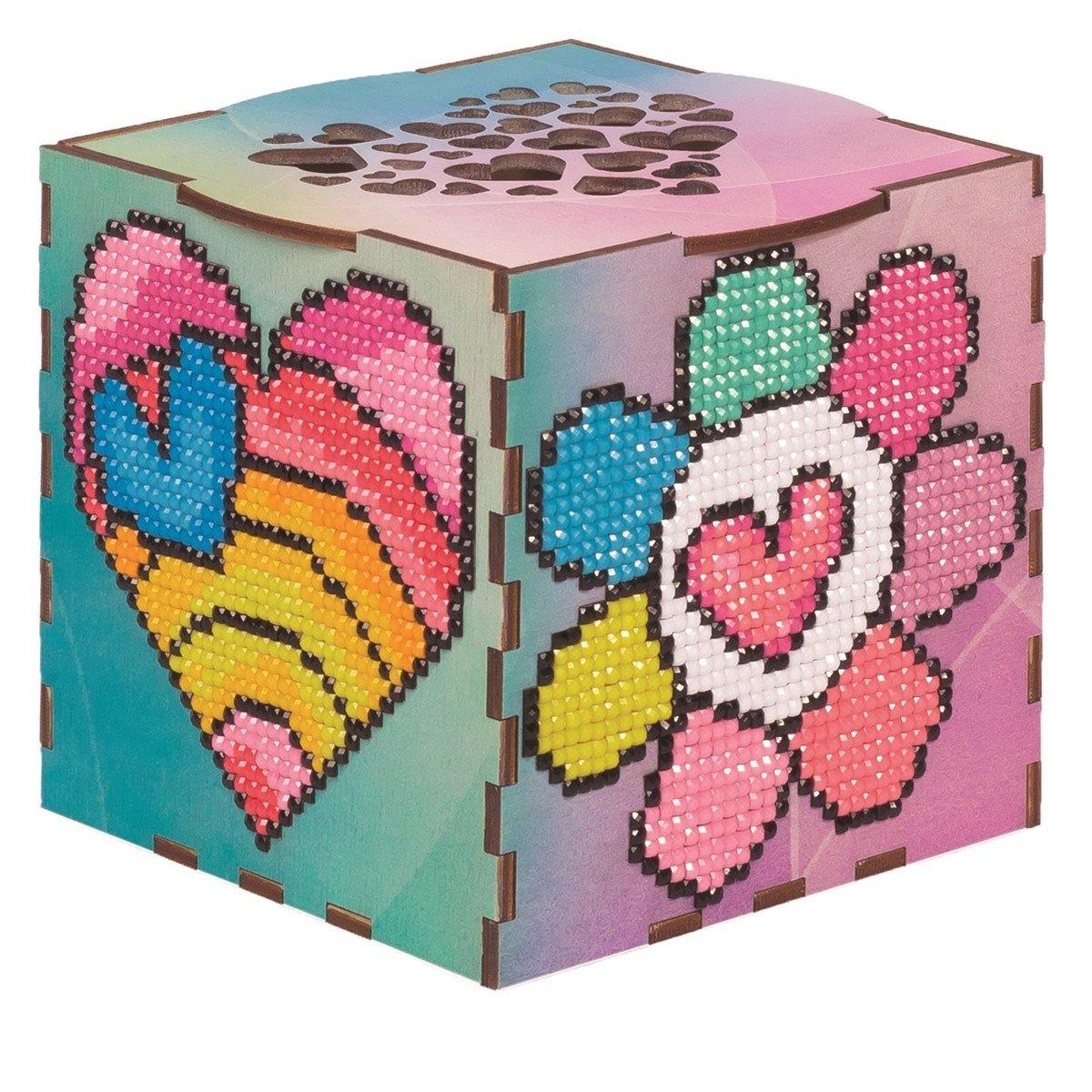 Pink Dreams Diamond painting kit with colorful rhinestones and crafting tools, perfect for DIY art projects.