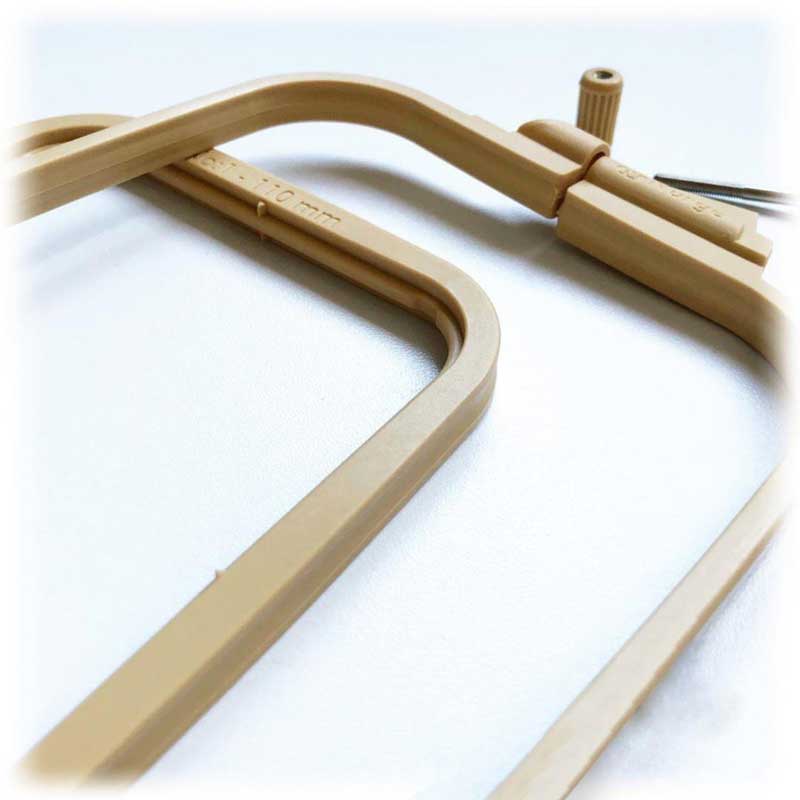 Nurge 170-12 Coffee Brown Plastic Square Hoop, measuring 145mm x 165mm, designed for embroidery and needlecraft.