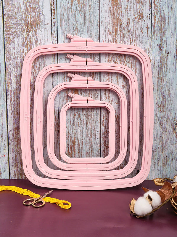 Nurge 170-14 Pastel Pink Square Hoop, measuring 250mm x 280mm, ideal for embroidery and needlecraft.