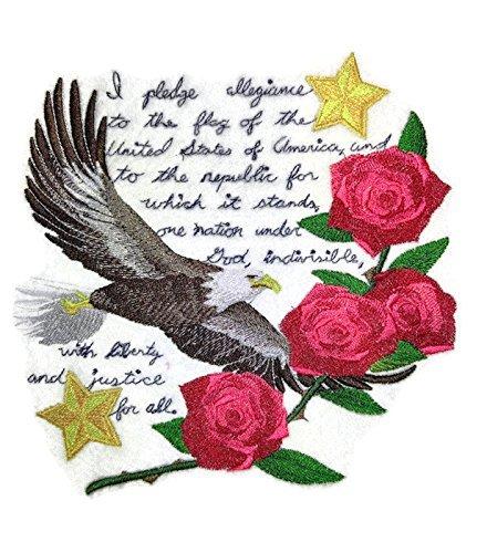 Pledge of Allegiance Eagle Medley embroidered patch showcasing a detailed eagle design on a cotton base.