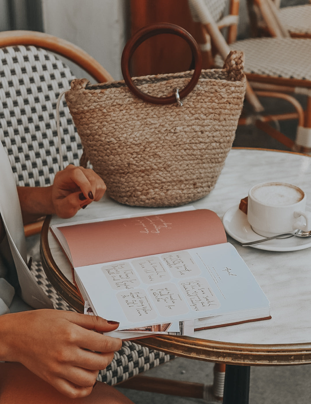 Ponderlily Weekly Planner 2023 in Midnight Blue with copper foil lettering, showcasing its elegant design and eco-friendly materials.