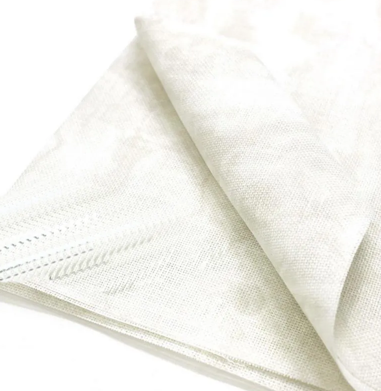 Precut Zweigart Belfast Vintage 3609/1079 fabric in Vintage Dune color, showcasing its soft texture and 32 count weave.