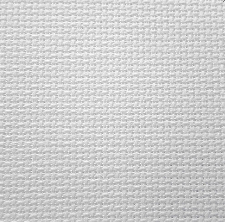 Precut Zweigart Fein-Aida 18 count White fabric, 100% cotton, ideal for embroidery projects.