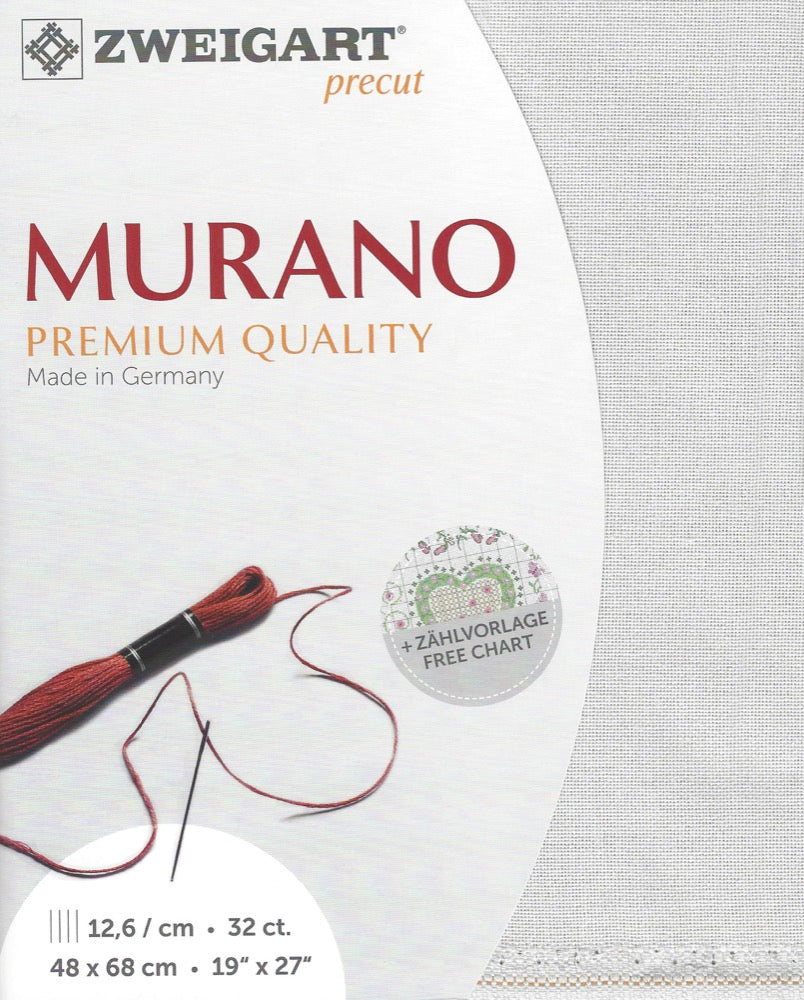 Precut Zweigart Murano 3984/7011 Silvery Moon canvas showcasing its soft texture and elegant color.
