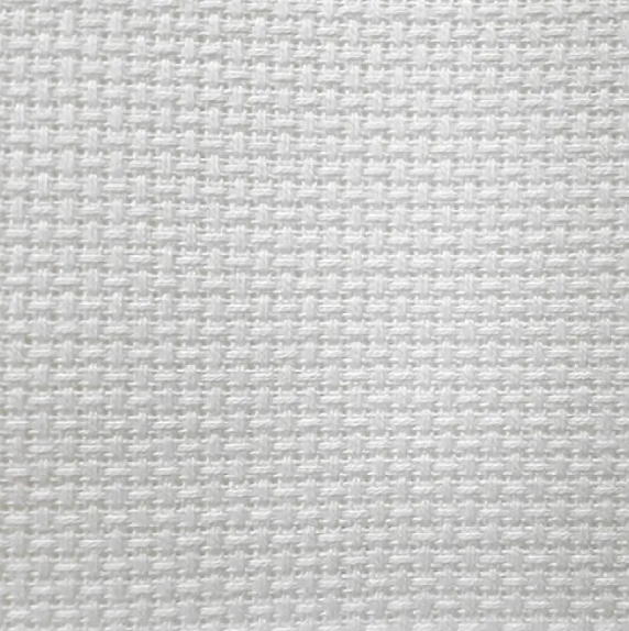 Precut Zweigart Stern-Aida 3706/100 White AIDA canvas, 14 count, 100% cotton, dimensions 48x53 cm, ideal for embroidery projects.