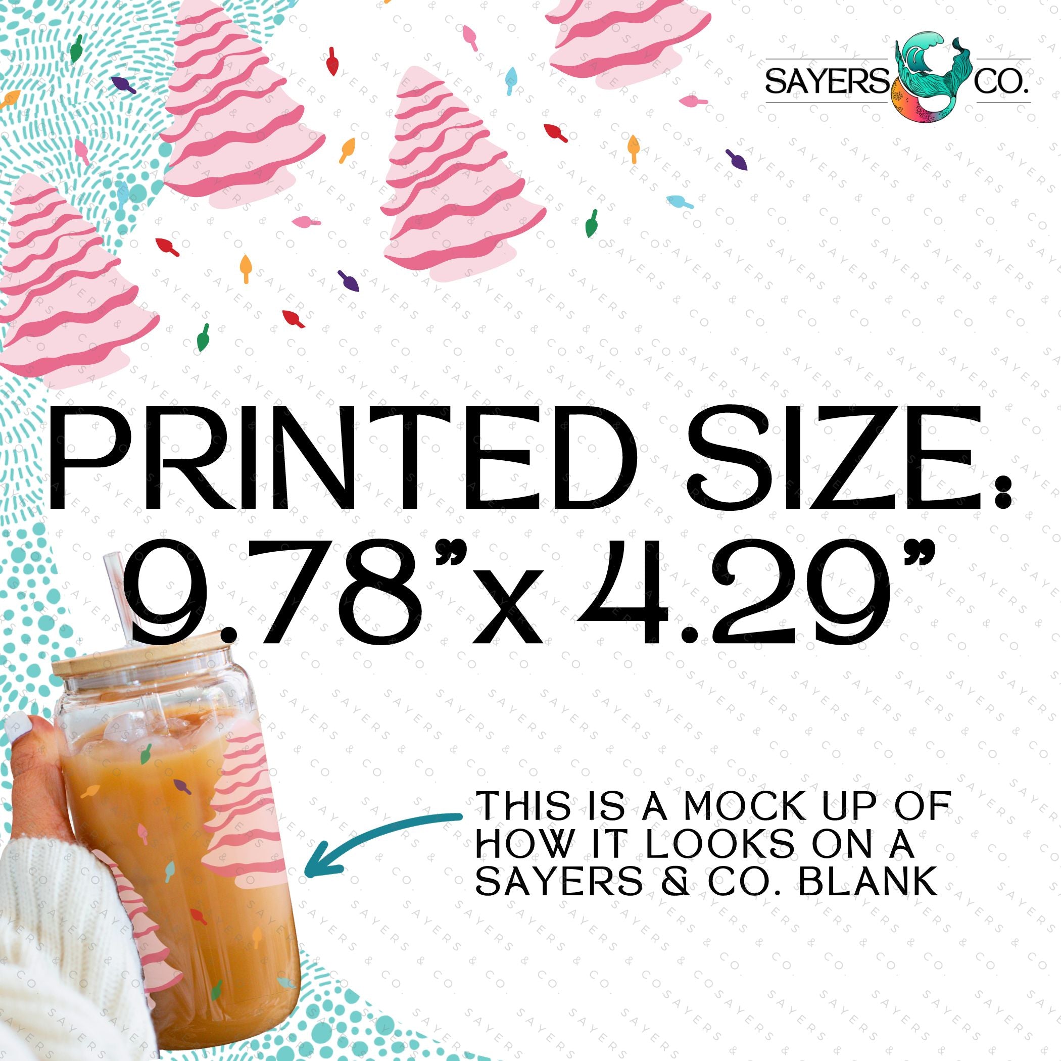 PRINTED Sublimation Transfer featuring Milk Milk Sugar design for Christmas cups, showcasing vibrant colors and festive elements.