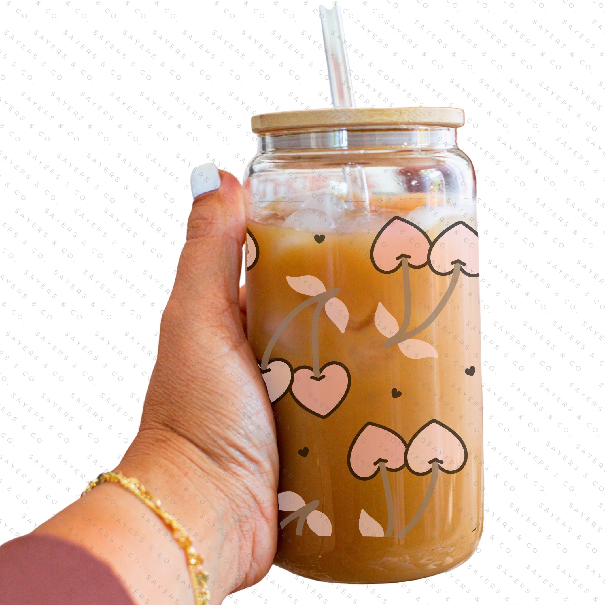 PRINTED sublimation transfer featuring cute Valentine's Day design for tumblers, showcasing pink and red hearts.