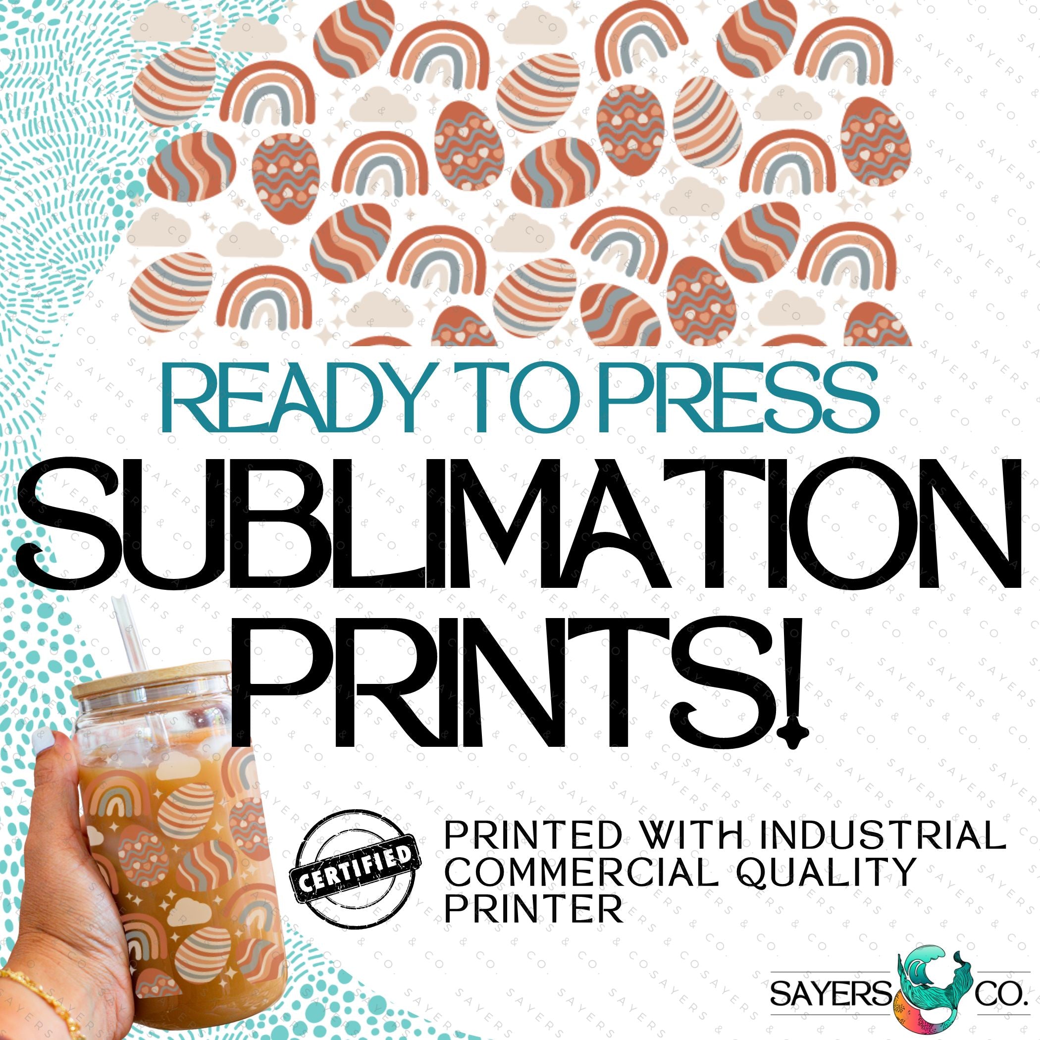 PRINTED Sublimation Transfer featuring Milk Milk Sugar design for Easter cups, showcasing vibrant colors and playful graphics.
