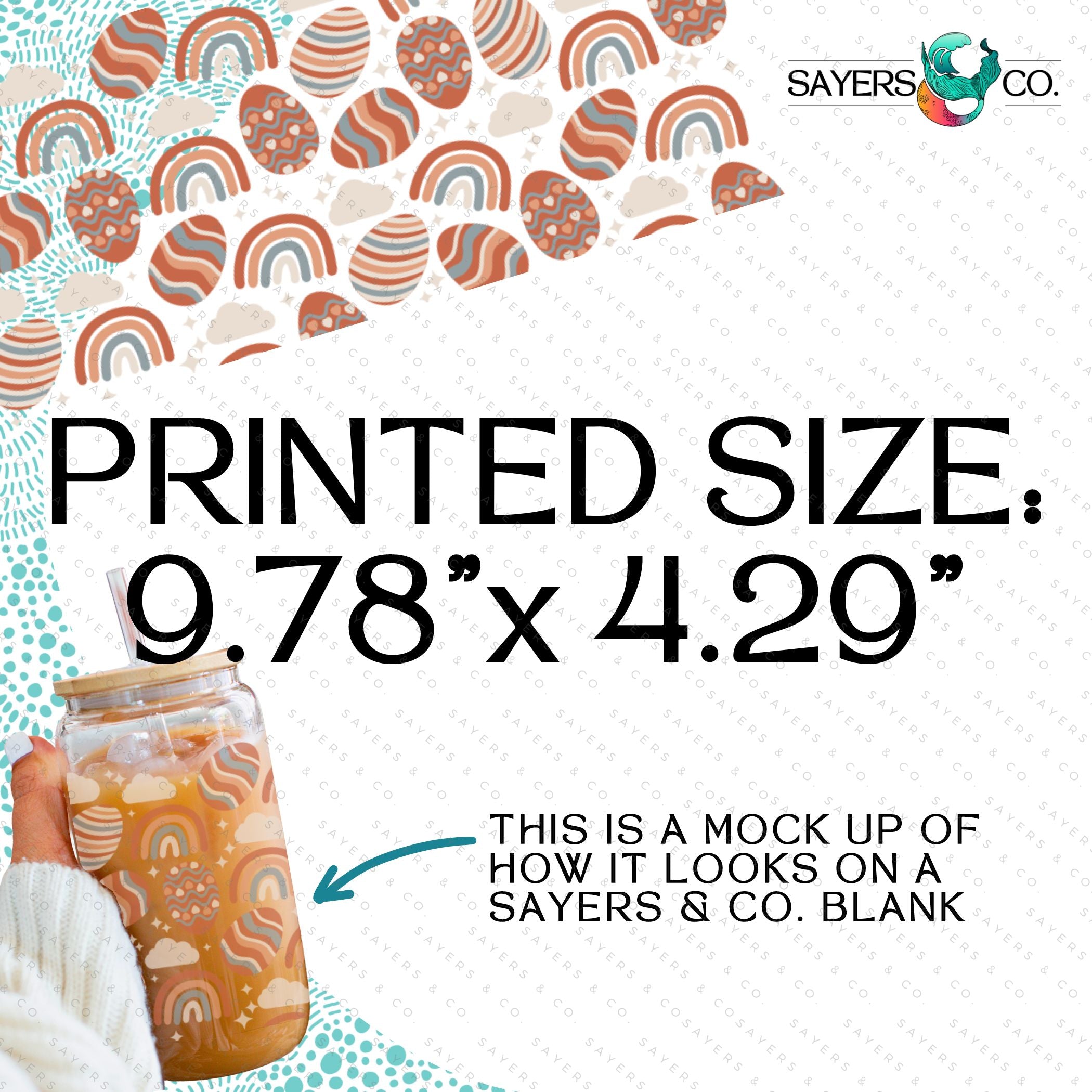 PRINTED Sublimation Transfer featuring Milk Milk Sugar design for Easter cups, showcasing vibrant colors and playful graphics.