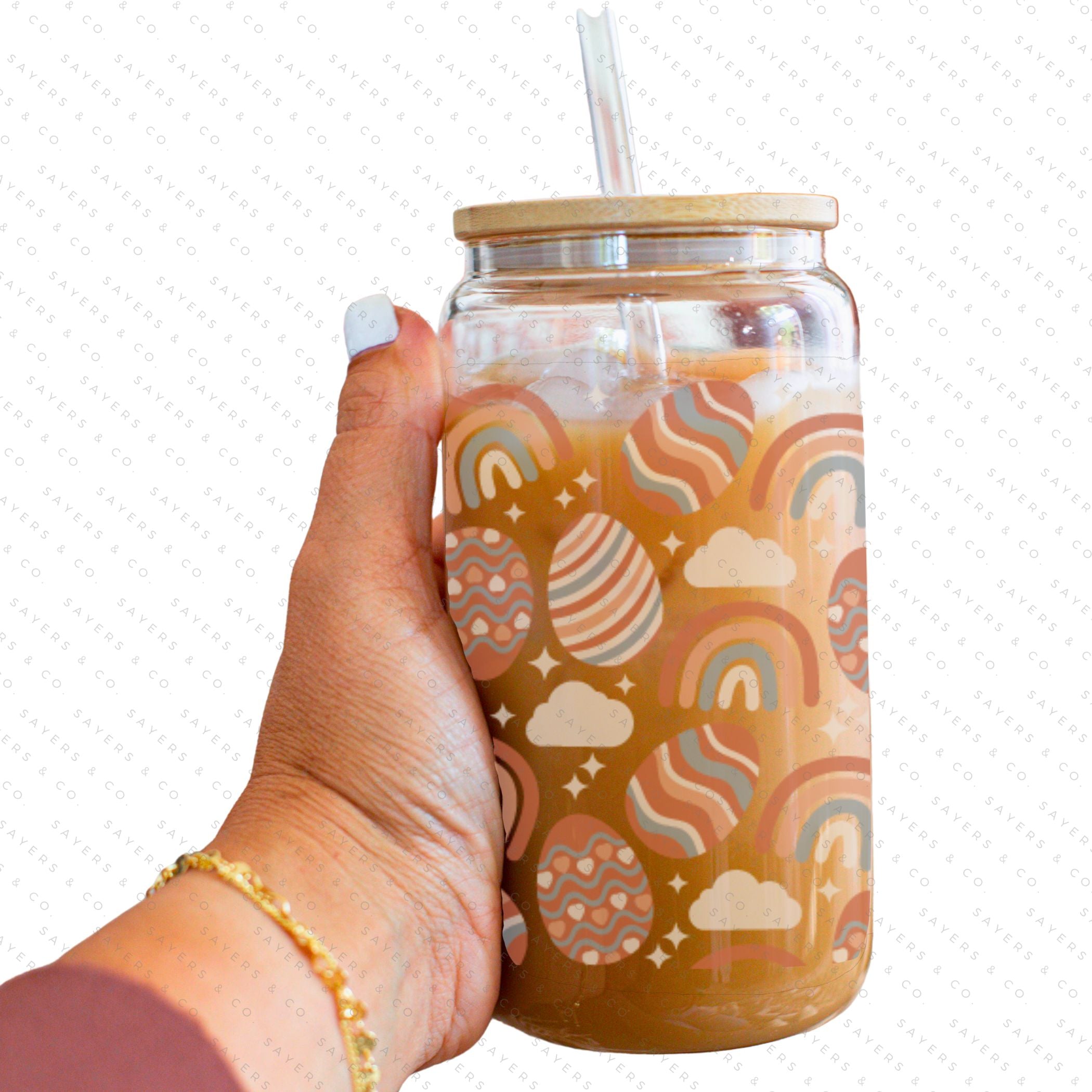 PRINTED Sublimation Transfer featuring Milk Milk Sugar design for Easter cups, showcasing vibrant colors and playful graphics.