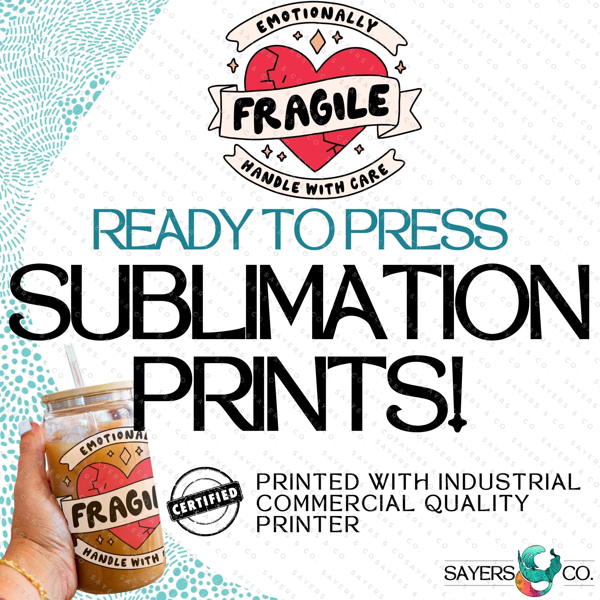 PRINTED Sublimation Transfer featuring Milk Milk Sugar design for Valentine's Day cups.