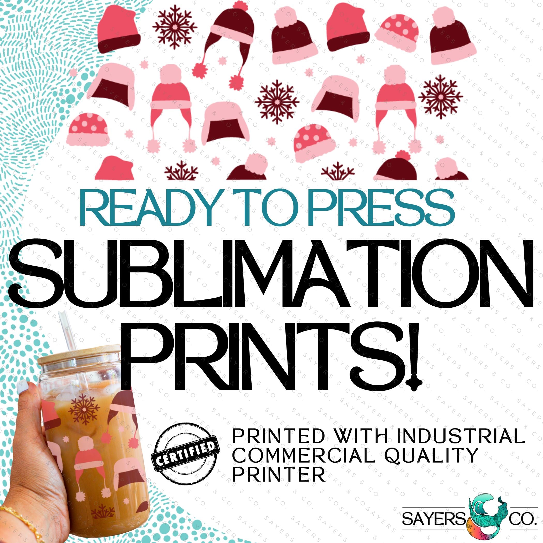 PRINTED Sublimation Transfer featuring Milk Milk Sugar design for custom Christmas cups.
