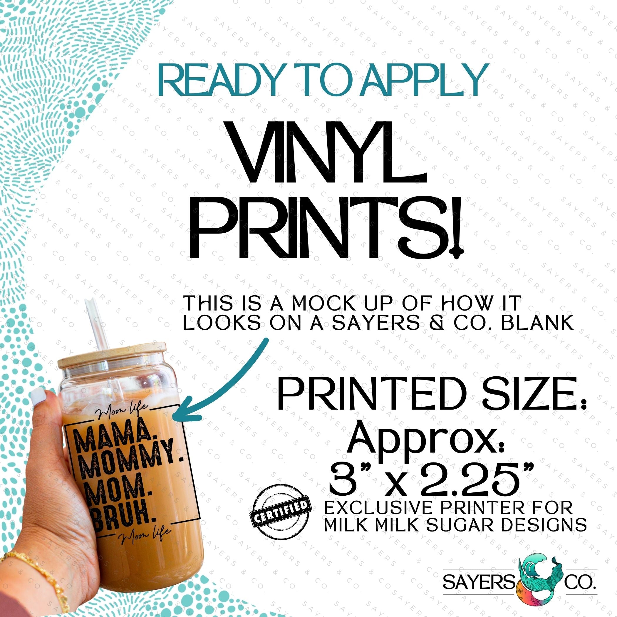 Mama Bruh 16oz sublimation transfer print showcasing vibrant colors and humorous design for moms.