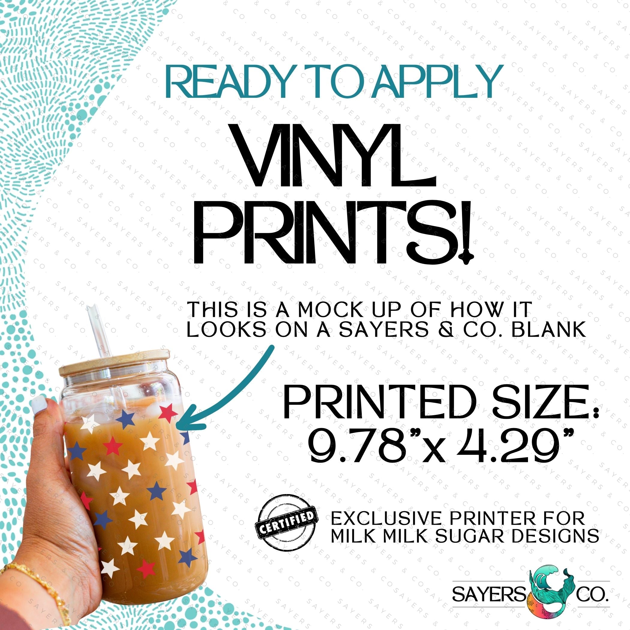 PRINTED Sublimation Transfer or Vinyl Print featuring Milk Milk Sugar Certified design, ideal for tumblers and various hard surfaces.