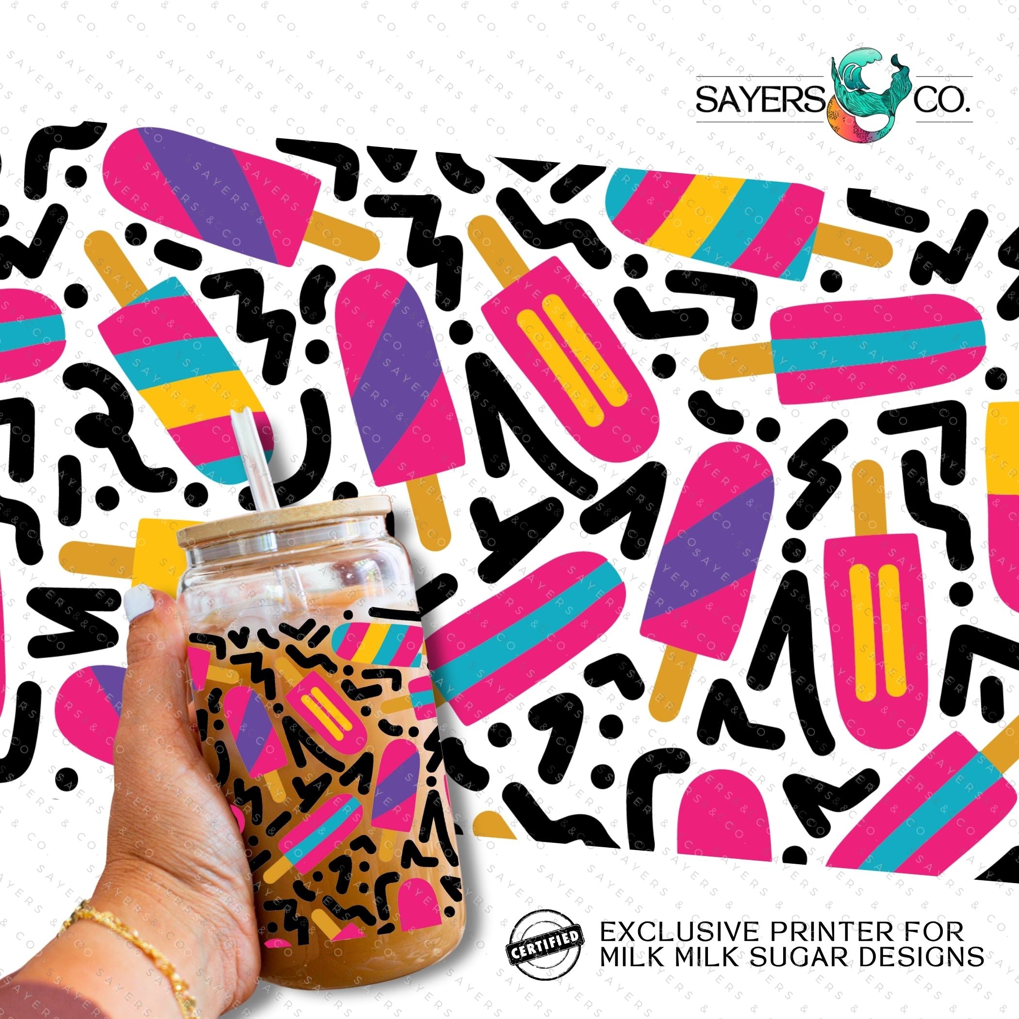 PRINTED Sublimation Transfer or Vinyl Print featuring Milk Milk Sugar Certified design, ideal for custom tumblers and drinkware.