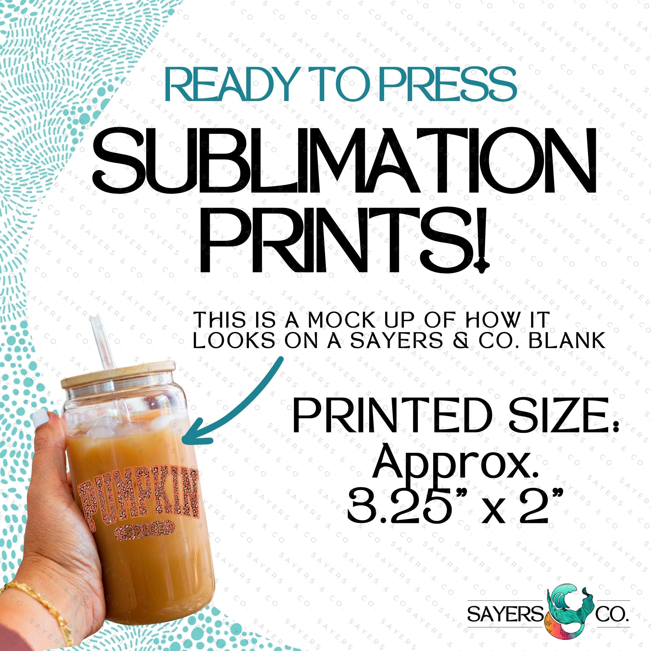 Pumpkin Spice 16oz tumbler sublimation transfer and vinyl print design, showcasing autumn-themed graphics perfect for seasonal drinkware.