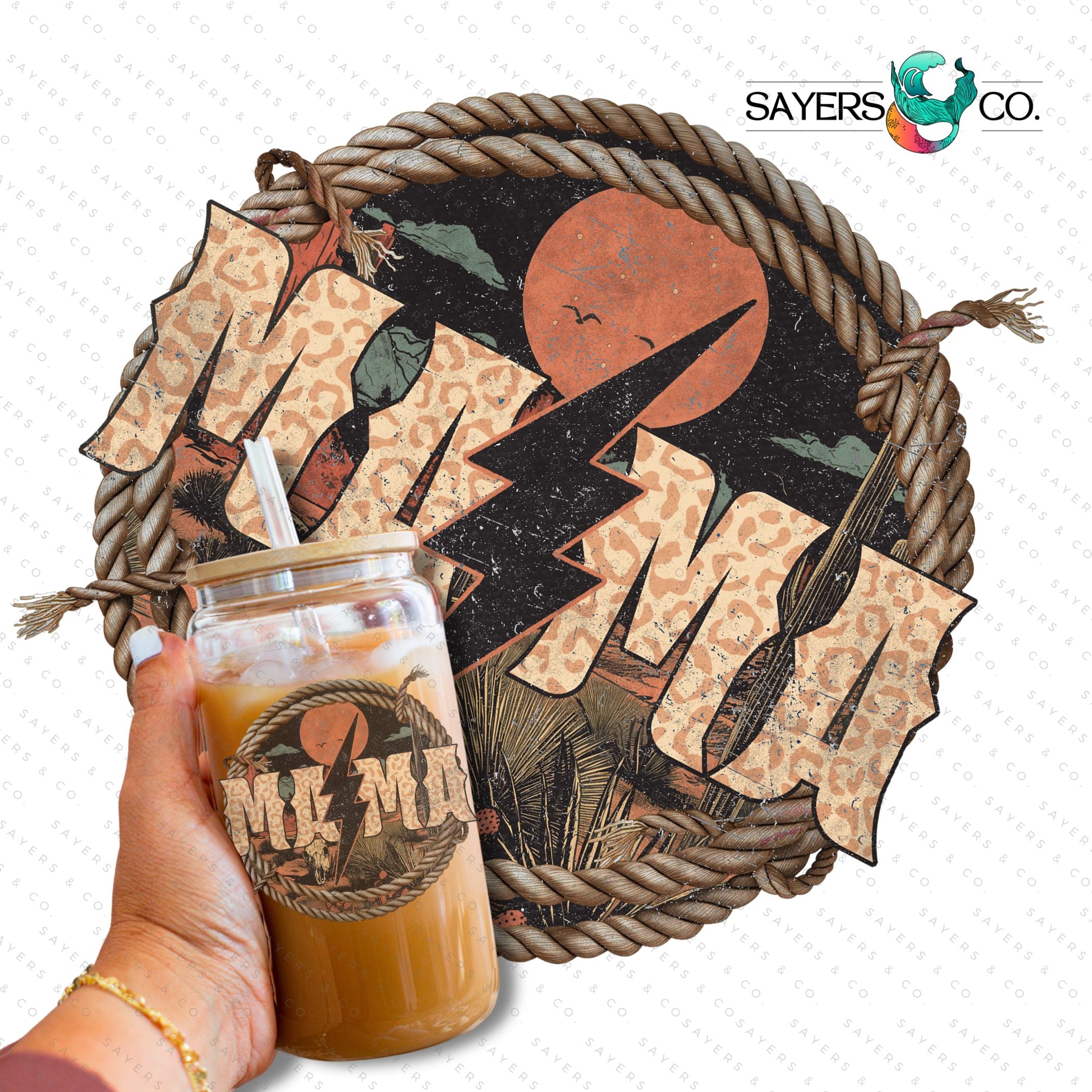 PRINTED Sublimation Transfer or Vinyl Print featuring Western Mama design for 16oz tumblers and drinkware.